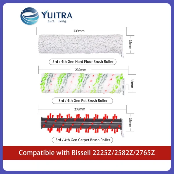 Compatible Bissell Wet Dry Vacuum Brush Roller Replacement for 2225Z/2582Z/2765Z Series - Image 3