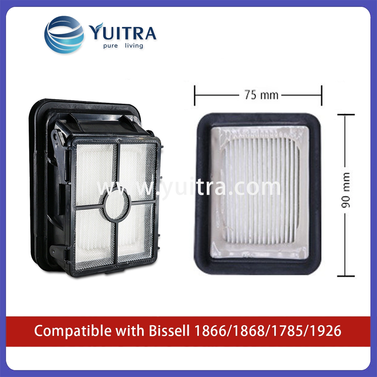 Compatible Bissell Wet Dry Vacuum Filter Replacement for 1866/1868/1785/1926 Series - Image 2