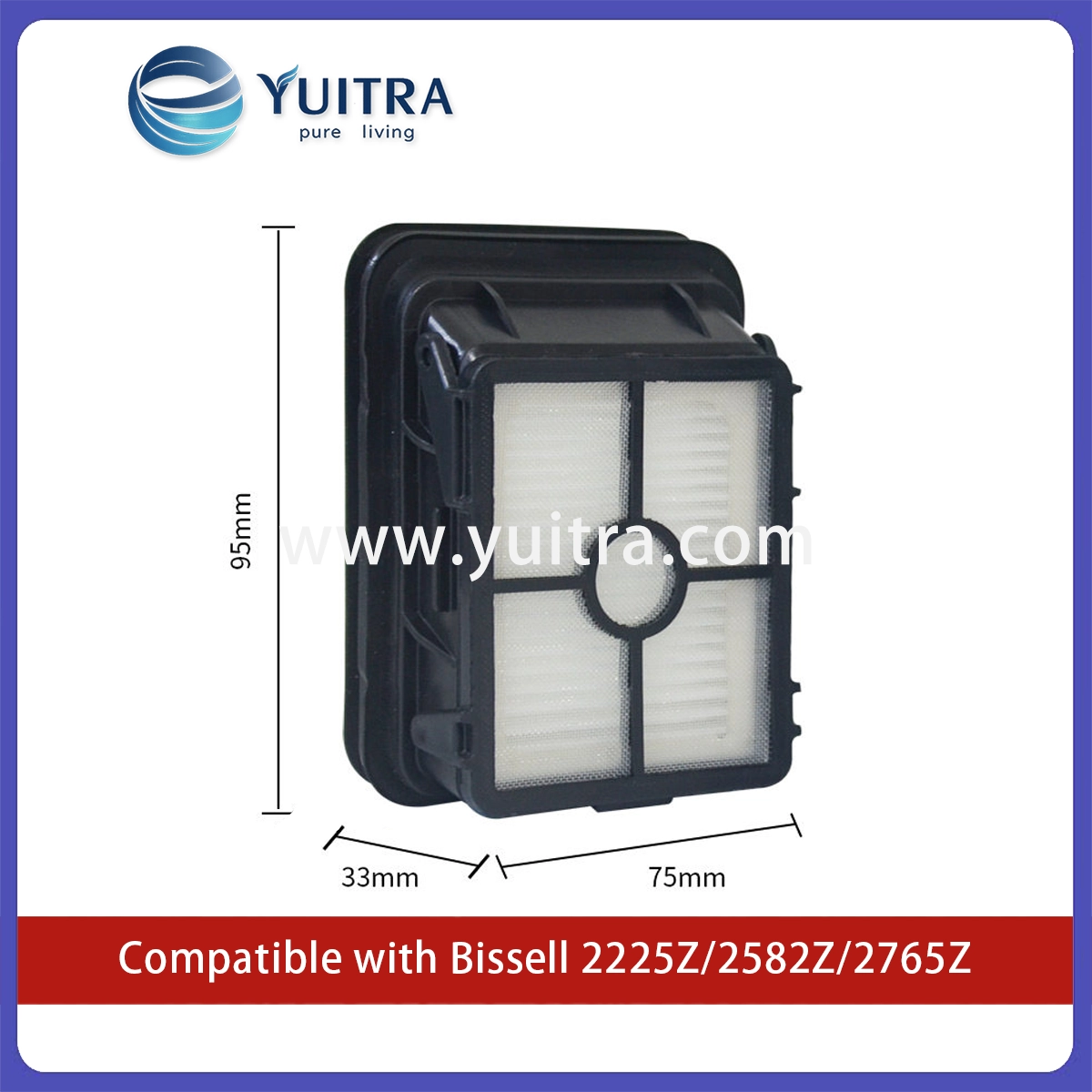 Compatible Bissell Wet Dry Vacuum Filter Replacement for 2225Z/2582Z/2765Z Series - Image 2