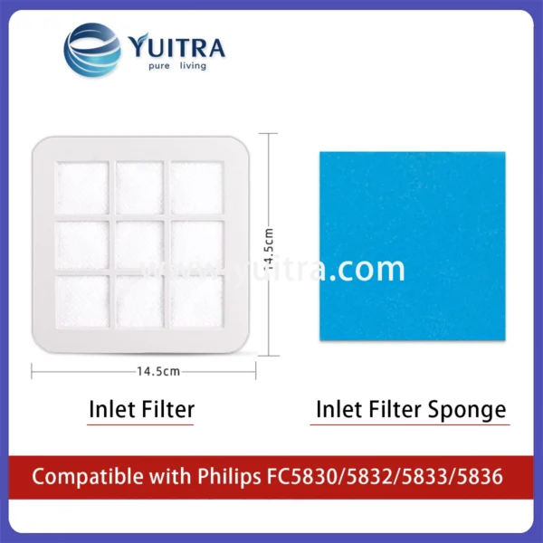Alternative view of Compatible Philips Vacuum Cleaner HEPA Filter Sponge Replacement for FC5830/5832/5833/5836