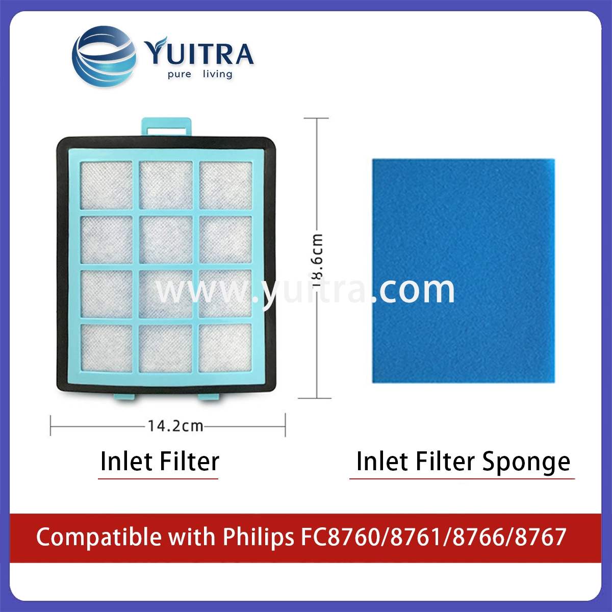 Compatible Philips Vacuum Cleaner HEPA Filter Sponge Replacement for FC8760/FC8761/FC8766/FC8767 - Image 2