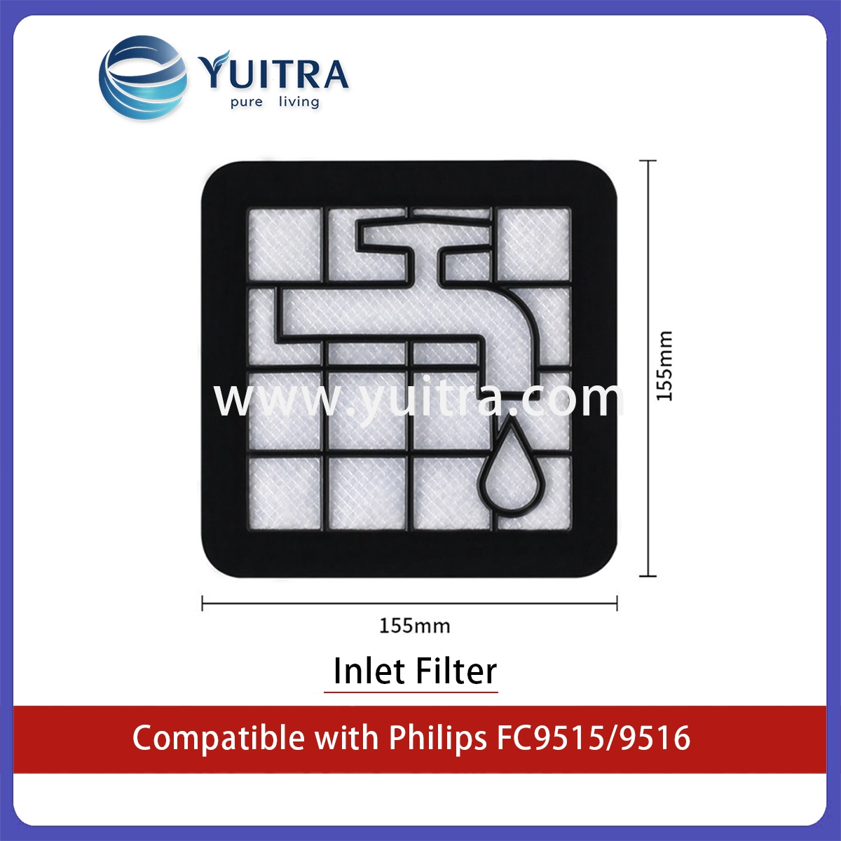 Compatible Philips Vacuum Cleaner HEPA Filter Sponge Replacement for FC9515/9516 - Image 2
