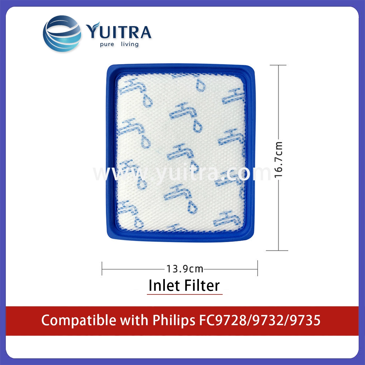 Compatible Philips Vacuum Cleaner HEPA Filter Sponge Replacement for FC9728/9732/9735 - Image 2