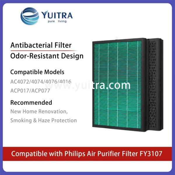 Compatible Philips Air Purifier Filter Replacement FY3107 for AC4016-4072 ACP017 ACP077 Series - Image 6